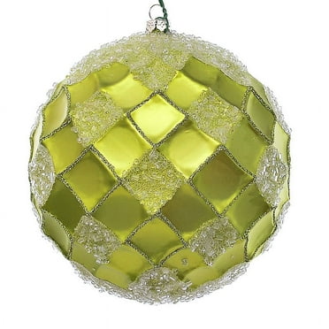 Vickerman 4.75" Lime Net Beaded Ball, 3 per Bag