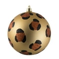 thumbnail image 1 of Vickerman 4.75" Matte Copper Gold with Black Glitter Leopard Ball Christmas Ornament, 4 pieces per bag, 1 of 2