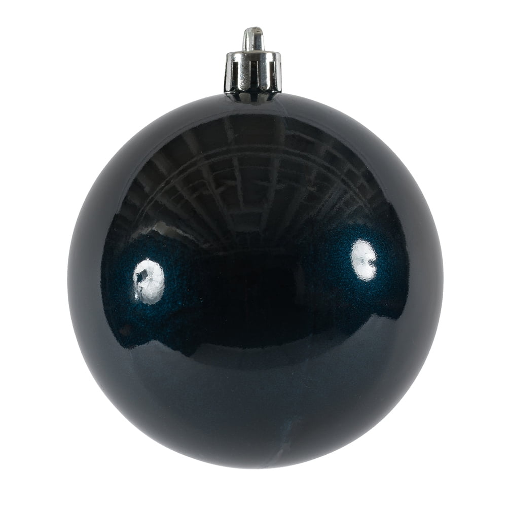 Vickerman 4.75" Midnight Blue Candy Ball Ornament, 4 per Bag