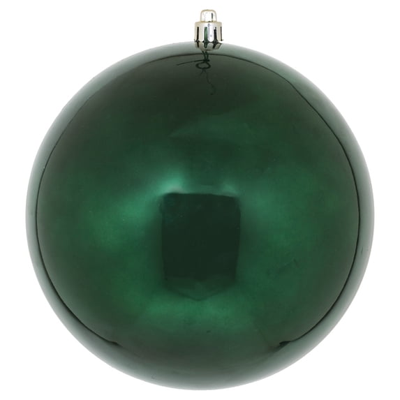 Vickerman 4.75" Midnight Green Candy Ball Ornament. 4 per bag.