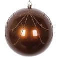 thumbnail image 1 of Vickerman 4.75" Mocha Candy Finish Curtain Ornament with Glitter Accents, 4 per Bag, 1 of 4