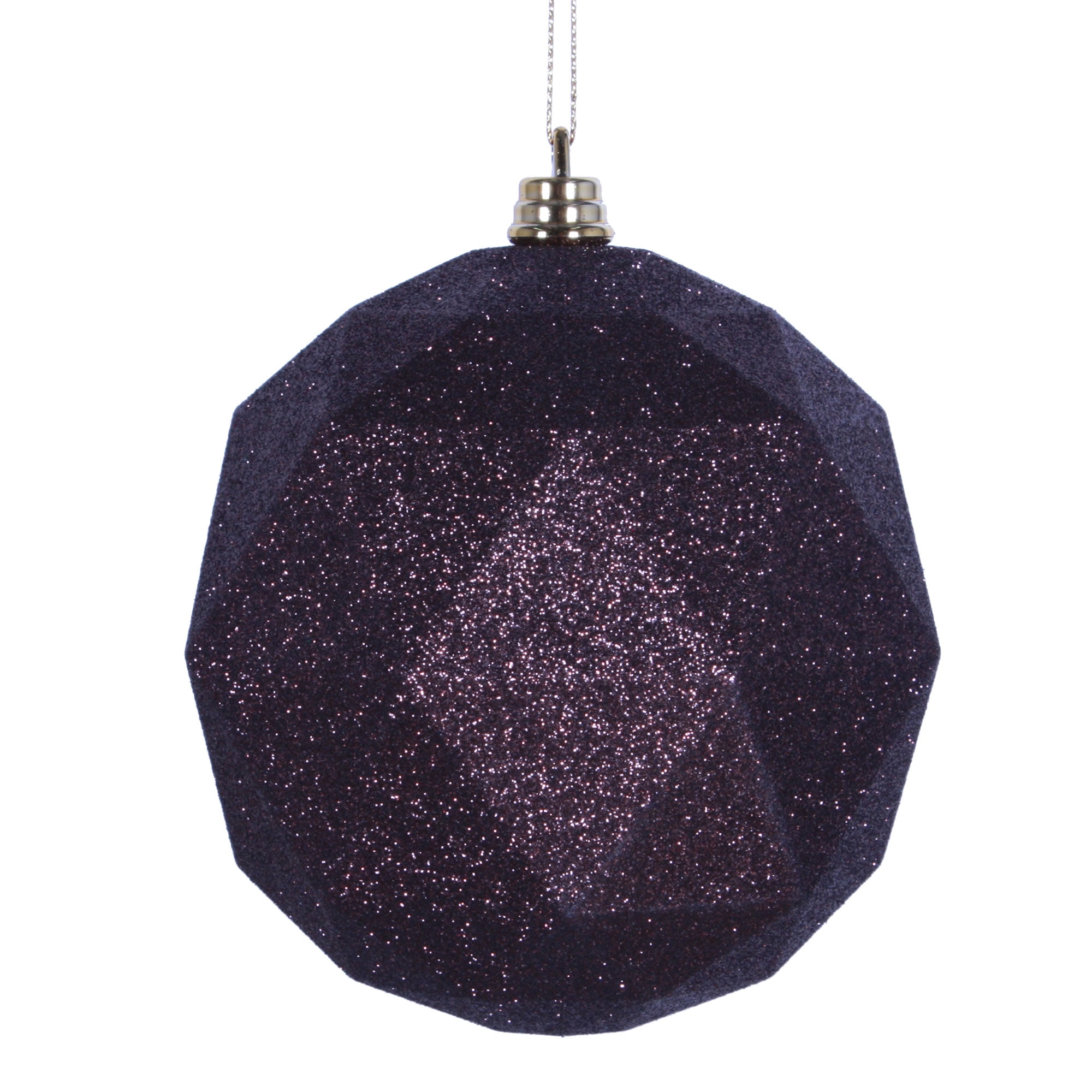 Vickerman 4.75" Mocha Glitter Geometric Ball Ornament, 4 per bag