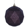 thumbnail image 1 of Vickerman 4.75" Mocha Glitter Geometric Ball Ornament, 4 per bag, 1 of 4