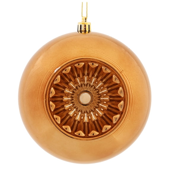 Vickerman 4.75" Mocha Shiny Star Brite Ball Ornament, 4 per Bag