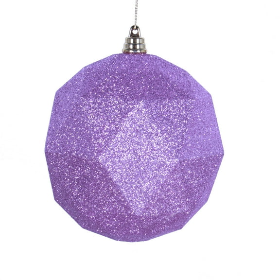Vickerman 4.75" Orchid Geometric Ball Ornament Featuring a Glitter Finish. Comes 4 per bag
