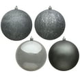 thumbnail image 1 of Vickerman 4.75" Pewter 4-Finish Ball Ornament Assortment, 4 per Box, 1 of 1