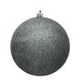 thumbnail image 1 of Vickerman 4.75" Pewter Glitter Ball Ornament, 4 per Bag, 1 of 2