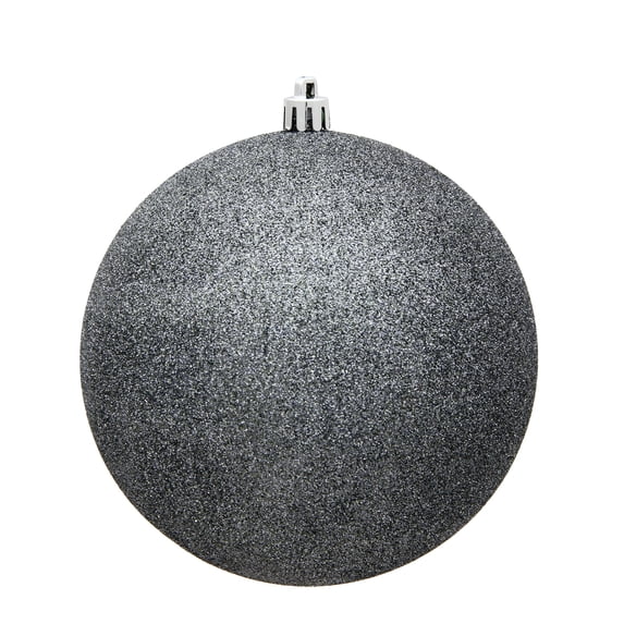 Vickerman 4.75" Pewter Glitter Ball Ornament, 4 per Bag