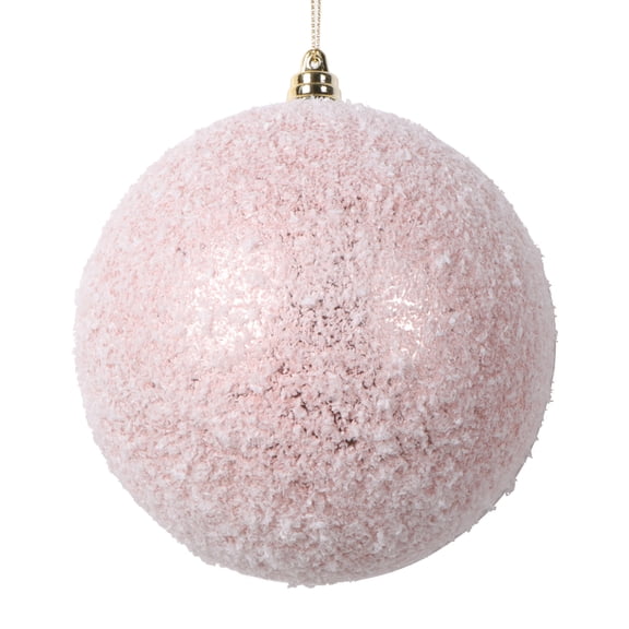 Vickerman 4.75" Rose Gold Matte Snow Covered Ornament, 4 per bag.