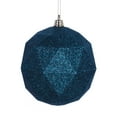 thumbnail image 1 of Vickerman 4.75" Sea blue Glitter Geo Ball 4/bag - M177362DG, 1 of 2