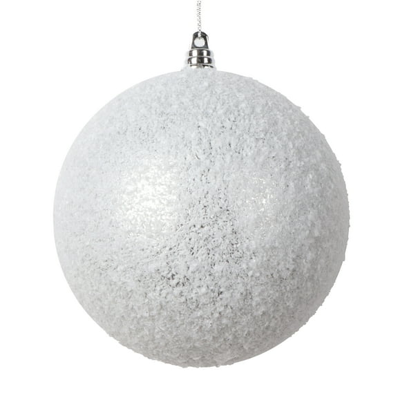 Vickerman 4.75" Silver Matte Snow Covered Ornament, 4 per bag.