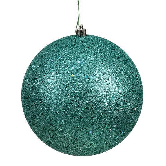 Vickerman 4.75" Teal Sequin Ball Ornament, 4 per Bag