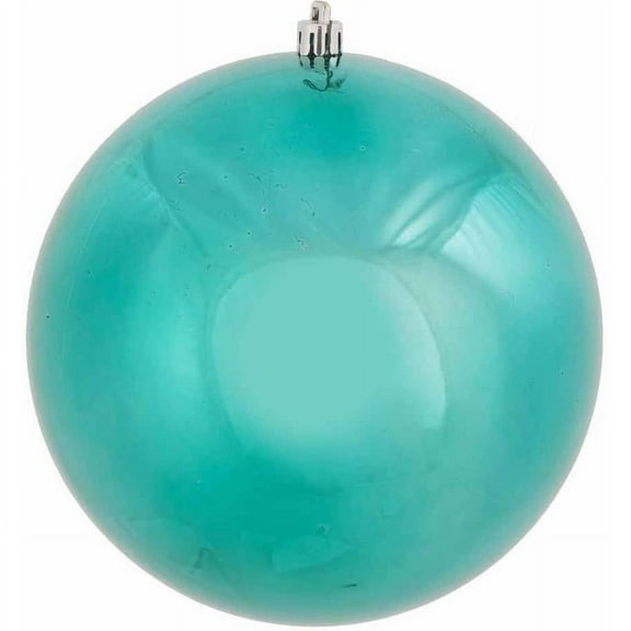 Vickerman 4.75" Teal Shiny Ball Ornament, 4 per Bag