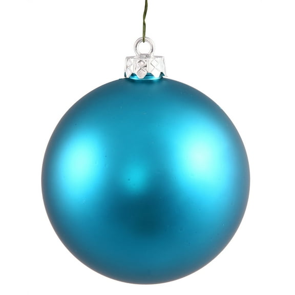 Vickerman 4.75" Turquoise Matte Ball Ornament, 4 per Bag