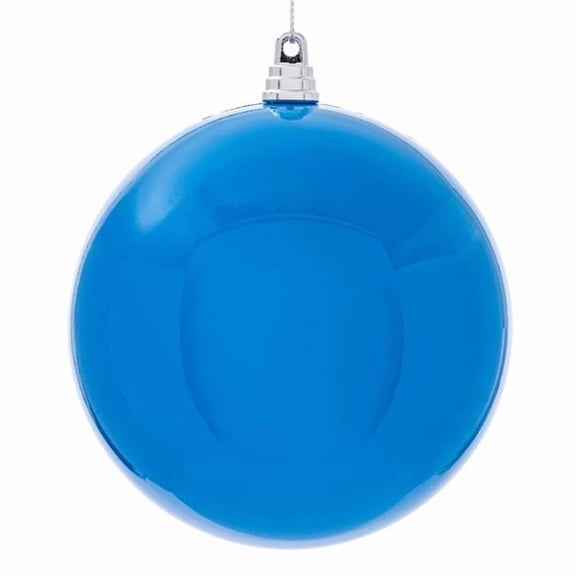Vickerman MT250502W 4.75 in. Enamel Ball Ornament, Blue - 4 per Bag