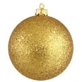 thumbnail image 1 of Vickerman 4" Antique Gold Sequin Ball Ornament, 6 per Bag, 1 of 5