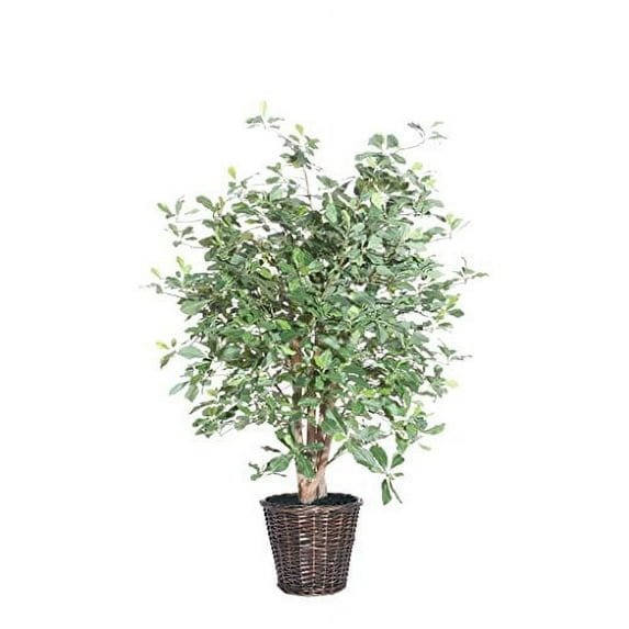 Vickerman 4' Artificial Black Olive Extra Full Set in Rattan Basket