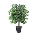thumbnail image 1 of Vickerman 4' Artificial Ficus Bush, Rattan Basket., 1 of 5