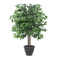 thumbnail image 1 of Vickerman 4' Artificial Ficus Bush, Round Gray Plastic Container., 1 of 2