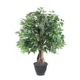 thumbnail image 1 of Vickerman 4' Artificial Ficus Extra Full Bush, Gray Round Plastic Container., 1 of 3