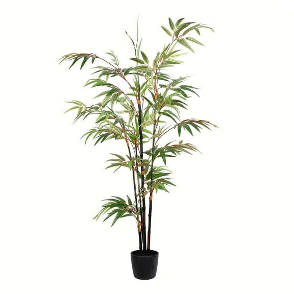 Vickerman 4' Artificial Potted Black Japanese Bamboo Tree.