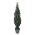 thumbnail image 1 of Vickerman 4' Artificial UV Resistant Pond Cypress Tree in Two Tone Green Pot., 1 of 3