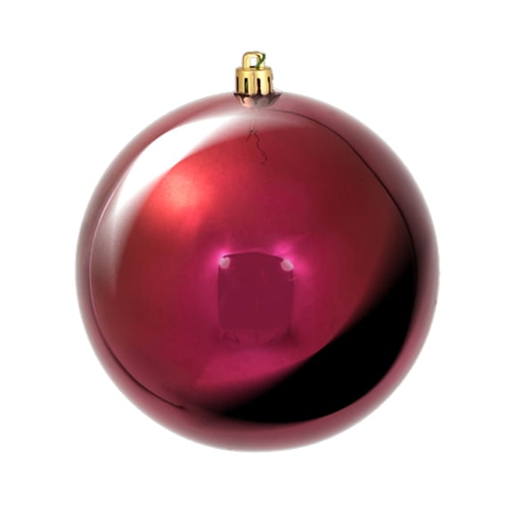 Vickerman 4" Berry Red Shiny Ball Ornament, 6 per Bag