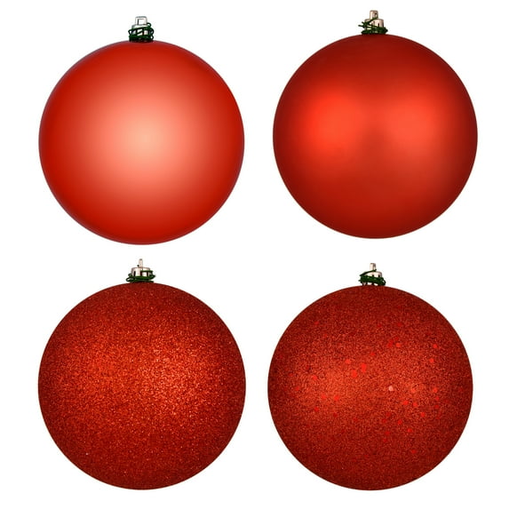 Vickerman 4" Bittersweet 4-Finish Ball Ornament Assortment, 12 per Box