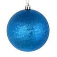 thumbnail image 1 of Vickerman 4" Blue Brushed Ball Ornament, 6 per Bag, 1 of 4