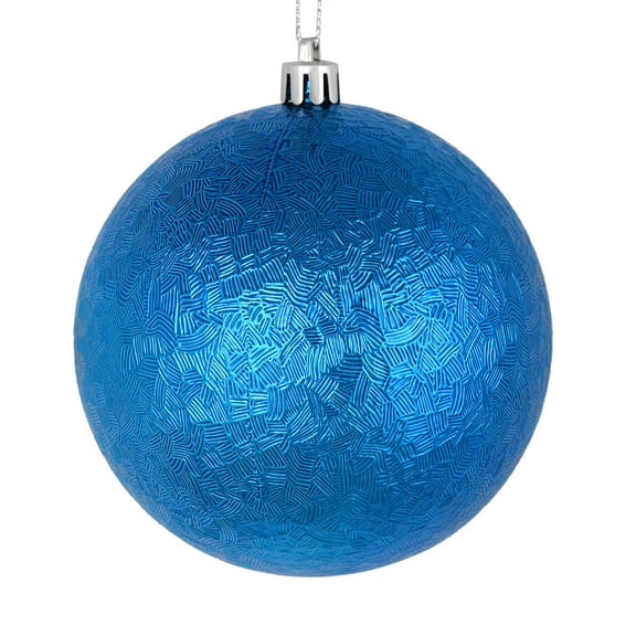 Vickerman 4" Blue Brushed Ball Ornament, 6 per Bag