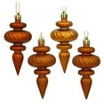 thumbnail image 1 of Vickerman 4" Burnished Orange 4-Finish Finial Ornament, 8 per Box, 1 of 2