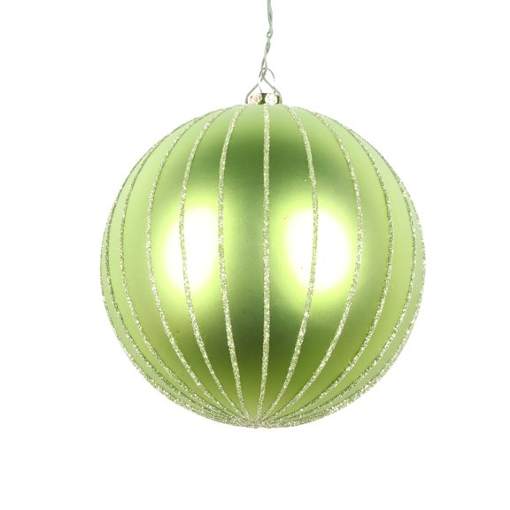Vickerman 4" Celadon Matte Glitter Ball Christmas Ornament, 4 pieces per bag