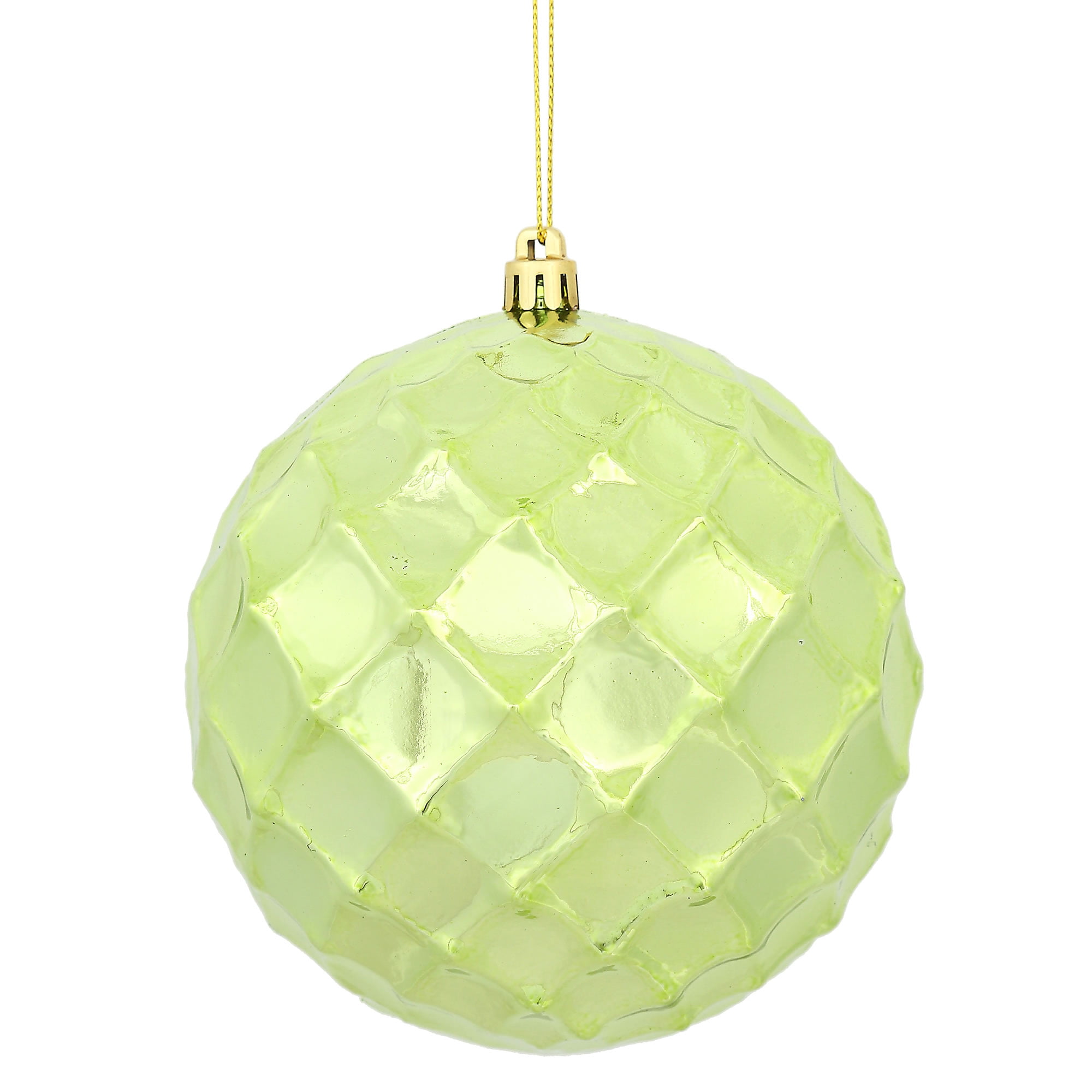 Vickerman 4" Celadon Shiny Diamond Bauble Ornament, 6 per Bag