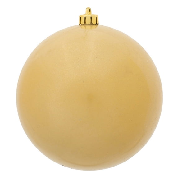 Vickerman 4" Champagne Candy Ball Ornament, 6 per Bag