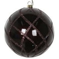 thumbnail image 1 of Vickerman 4" Chocolate Candy Glitter Net Ball Ornament, 3 per Bag, 1 of 3