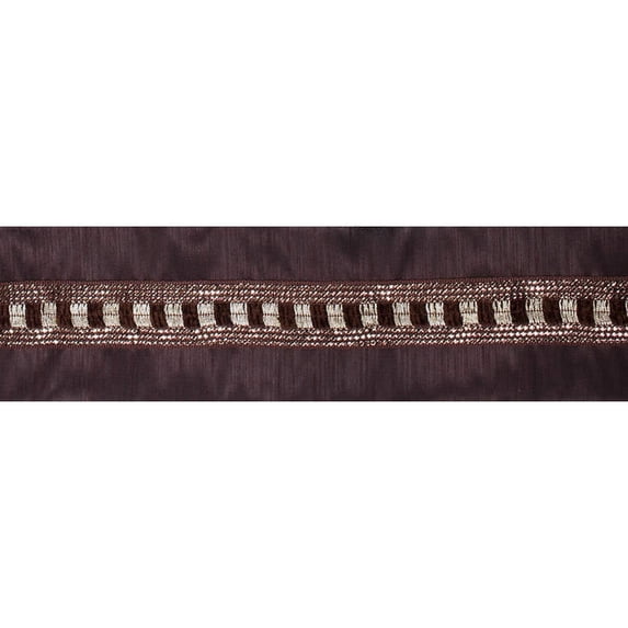 Vickerman 4" x 5Yd Gold Sequin Trim Chocolate Wired Ribbon