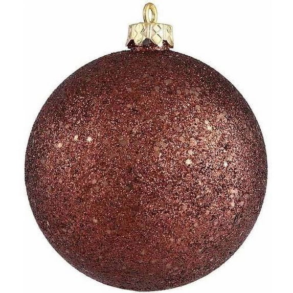 Vickerman 4" Chocolate Sequin Ball Drilled 6/Bag Ball Ornament