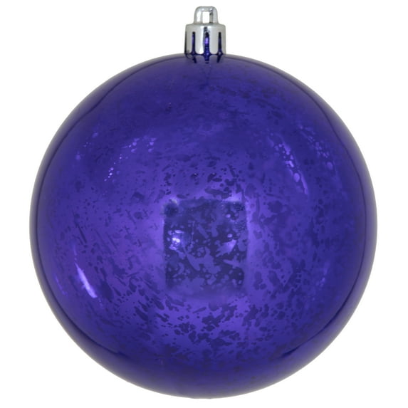 Vickerman 4" Christmas Ornament Ball, Purple Shiny Mercury Finish, Shatterproof Plastic, Holiday Christmas Tree Decoration, 6 Pack