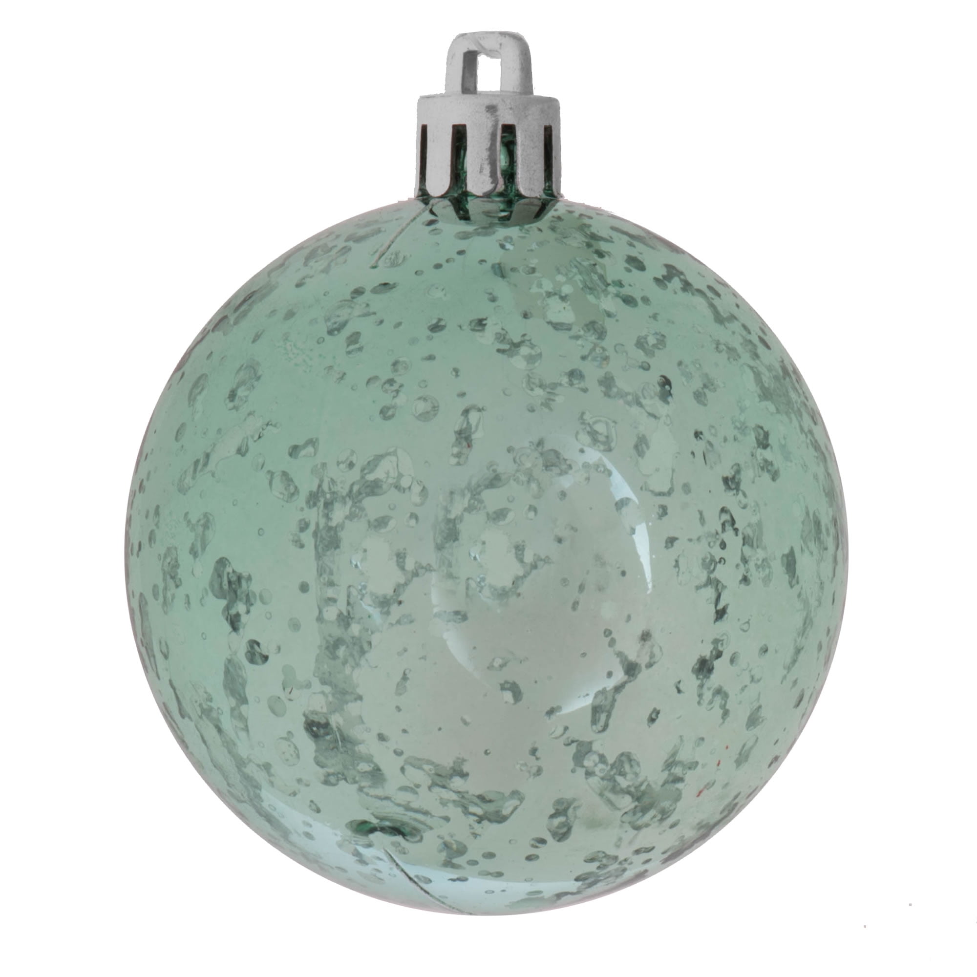 Vickerman 4" Christmas Ornament Ball, Sea Foam Shiny Mercury Finish, Shatterproof Plastic, Holiday Christmas Tree Decoration, 6 Pack