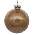 thumbnail image 1 of Vickerman 4" Clear Ball Christmas Ornament with Café Latte Glitter Interior, 6 Pieces per bag, 1 of 2