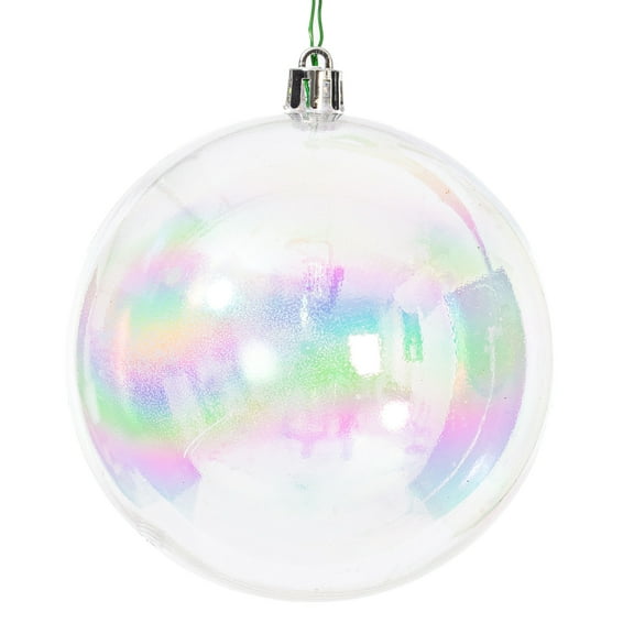 Vickerman 4" Clear Iridescent Ball Ornament, 6 per Bag