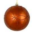 thumbnail image 1 of Vickerman 4" Copper Candy Finish Ornament with Circle Glitter Pattern, 4 per Bag, 1 of 4