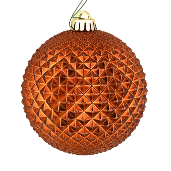 Vickerman 4" Copper Durian Glitter Ball Ornament, 6 per Bag