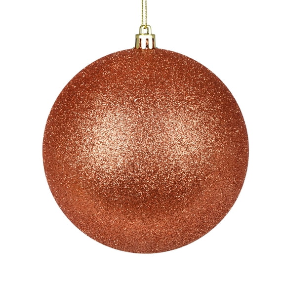 Vickerman 4" Coral Glitter Ball Ornament, 6 per Bag