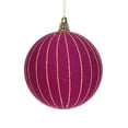 thumbnail image 1 of Vickerman 4" Dark Purple Round Ornament, 3 per bag.ring hanger., 1 of 1