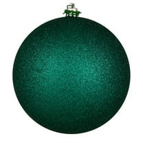 Vickerman 4" Dark Teal Plastic Glitter Ball Ornament, 6 per Bag