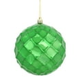 thumbnail image 1 of Vickerman 4" Emerald Shiny Diamond Bauble Ornament, 6 per Bag, 1 of 4