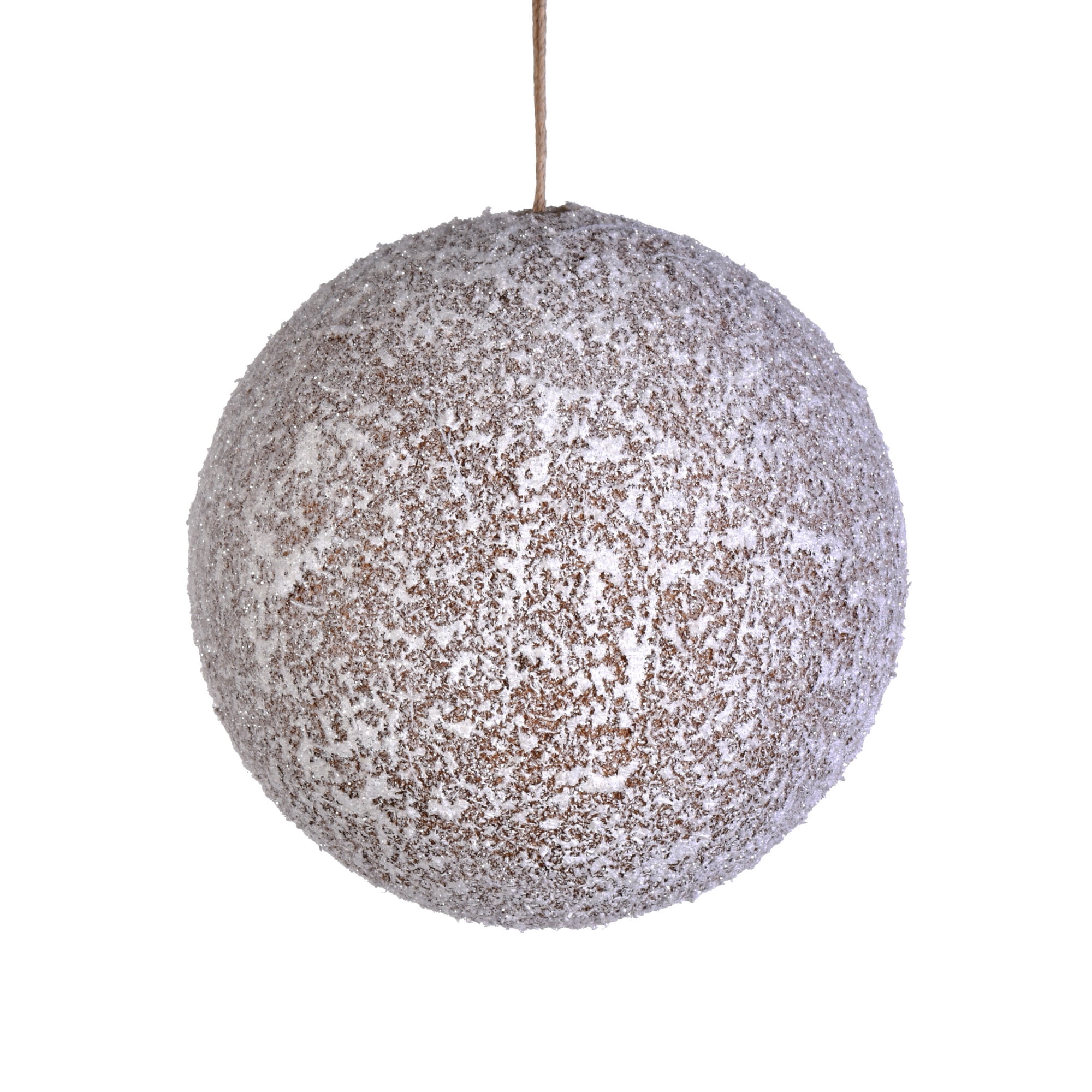 Vickerman 4" Glitter Frosted Beige Ball Ornament, 4 per Bag