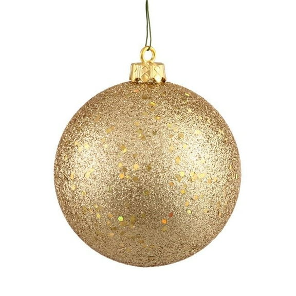 Vickerman 4" Gold Sequin Ball Ornament, 6 per Bag