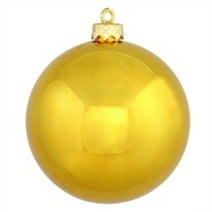 Vickerman 4" Gold Shiny Ball Ornament, 6 per Bag